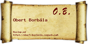 Obert Borbála névjegykártya